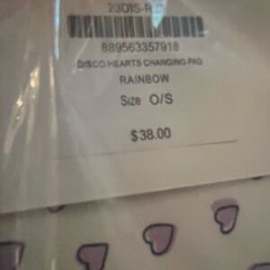 Roller Rabbit Rainbow Hearts Changing Pad - Purple and White